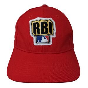 San Sun Boy's Snapback Hat Red Size OSFA Embroidered RBI MLB Logo